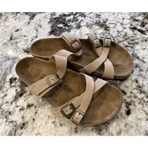 Birkenstock Womens Franca  Brown Leather Sandals Size 39 US 8 Reg